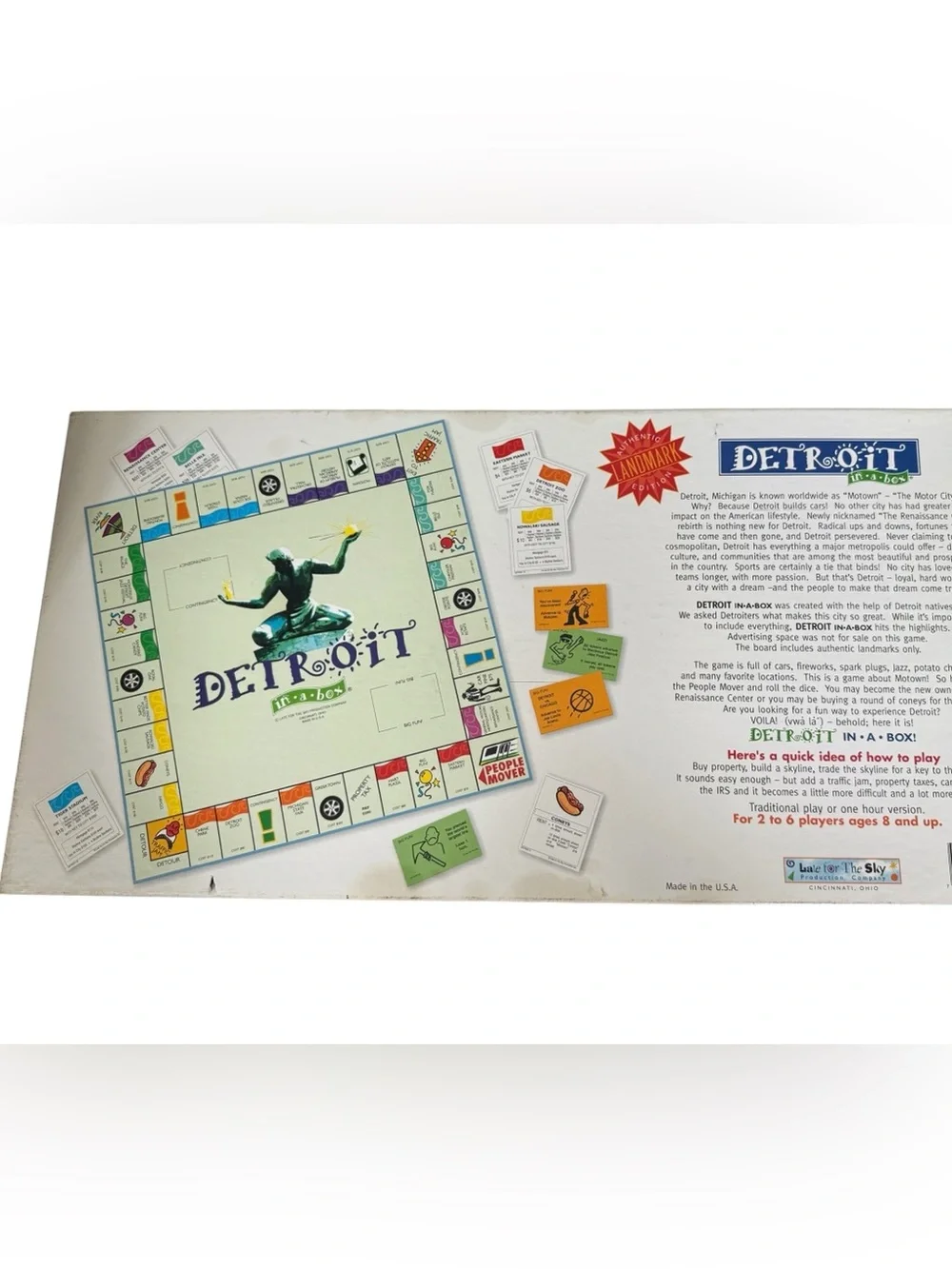 Vintage Detroit in a box monopoly style board game